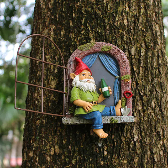 Drunken Elf Garden Sculpture